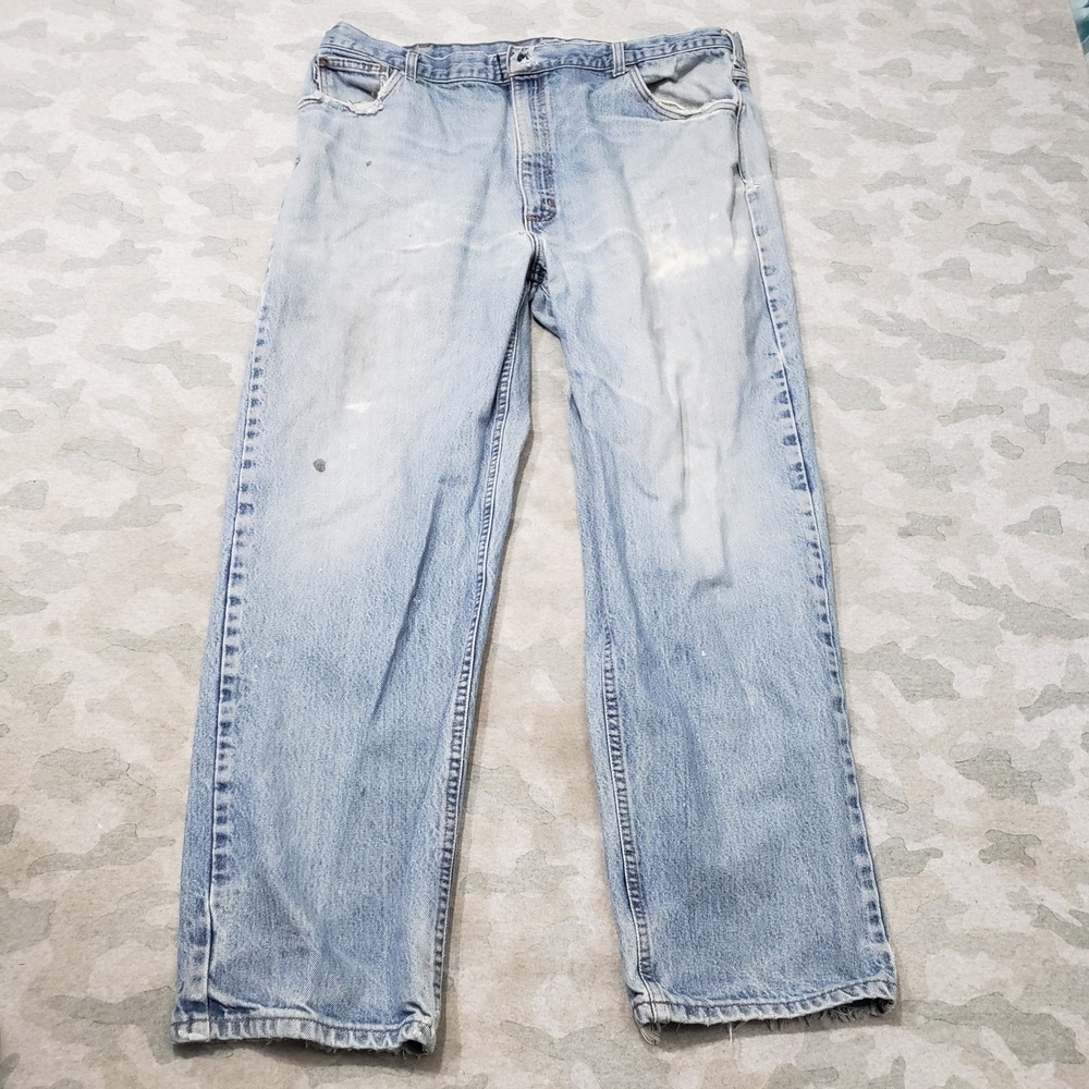 Carhartt FR Jeans Mens 42x32 Blue Fire Resistant Workwear Denim Light Wash